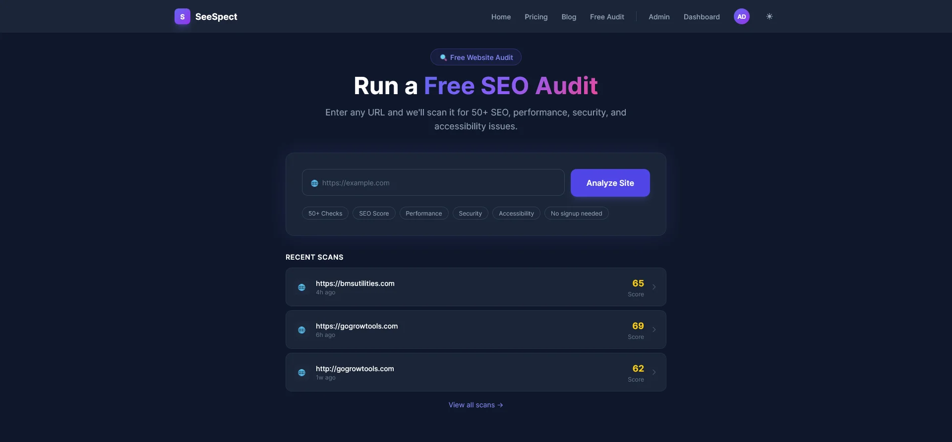 SeeSpect free checkers overview